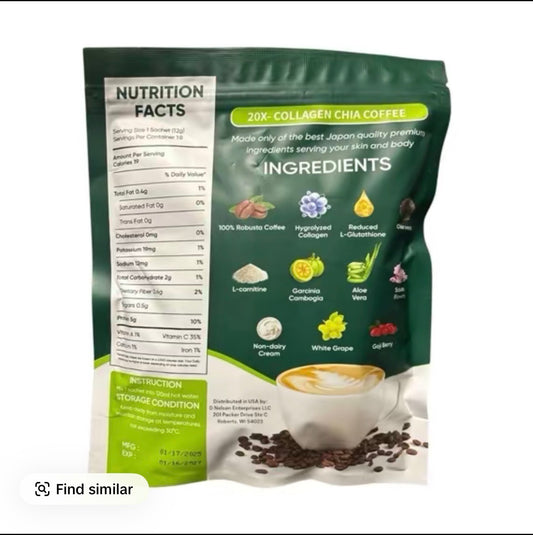 Fitgum Collagen Chia Coffee Mix