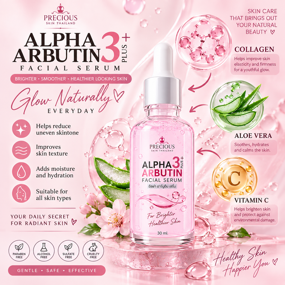 Precious Skin Alpha Arbutin Collagen Face Serum