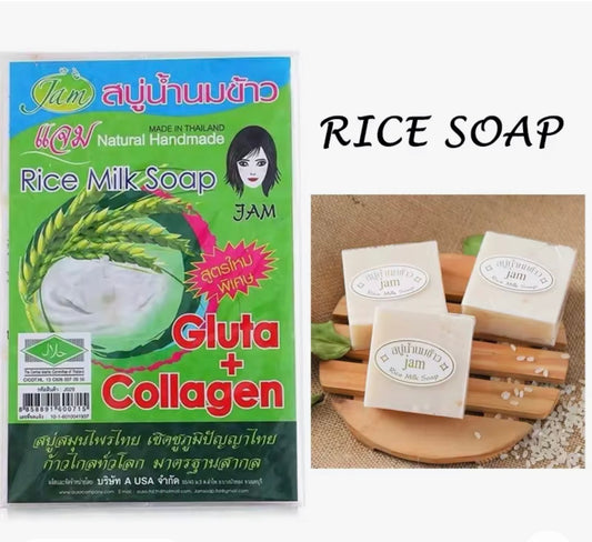JAM RICE MILK WHITENING HERBAL SOAP — 60G