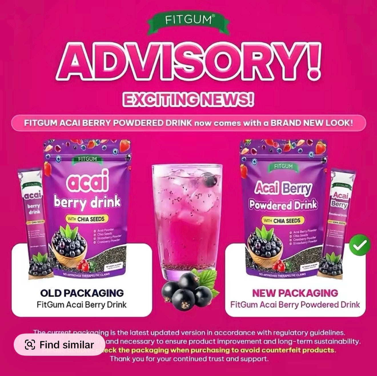 Fit Gum Acai Berry Juice