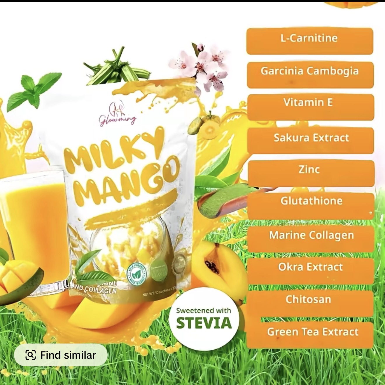 Glowming Milky Mango Glutathione & Collagen Drink