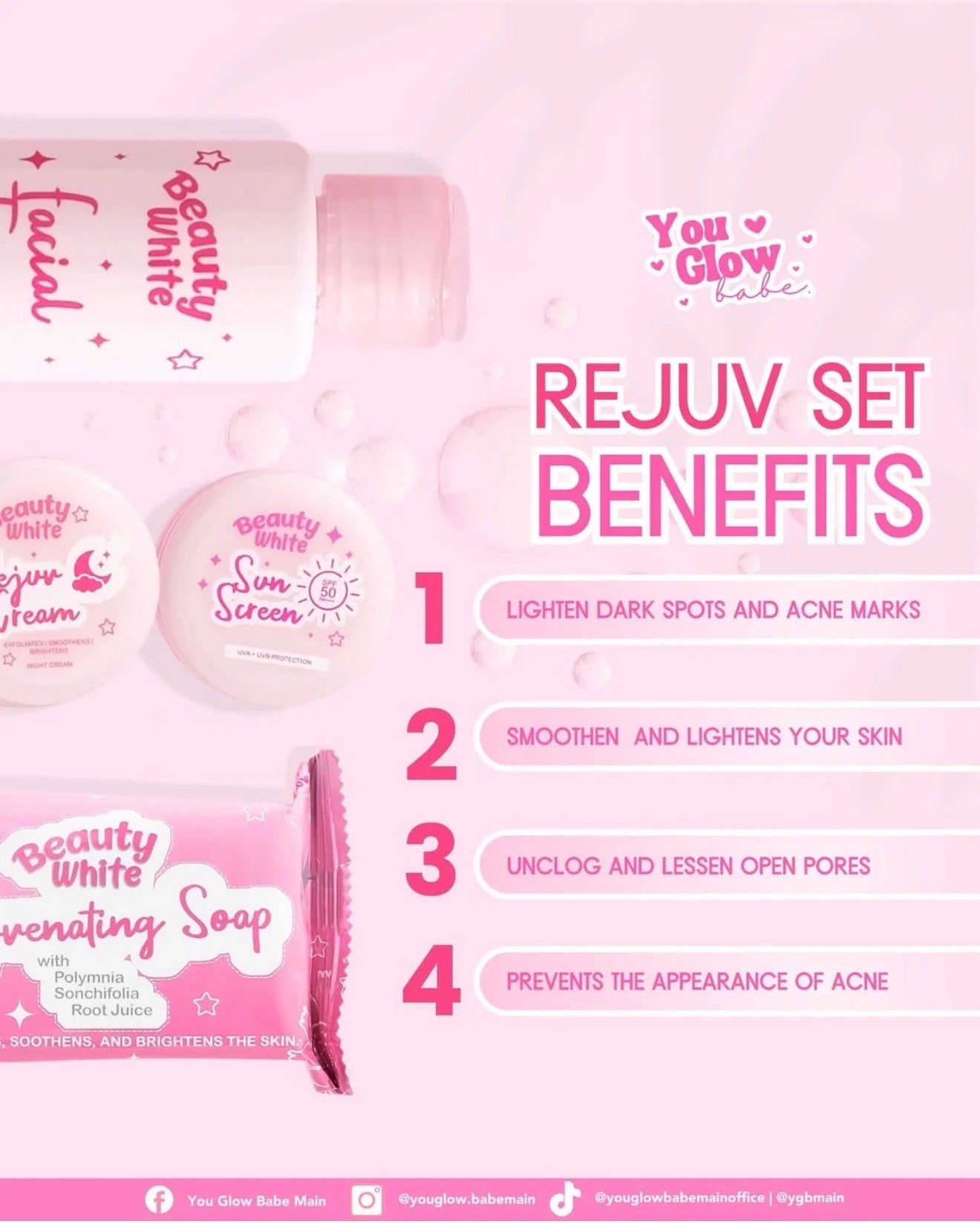 You Glow Babe- Beauty White REJUVENATING FACIAL SET