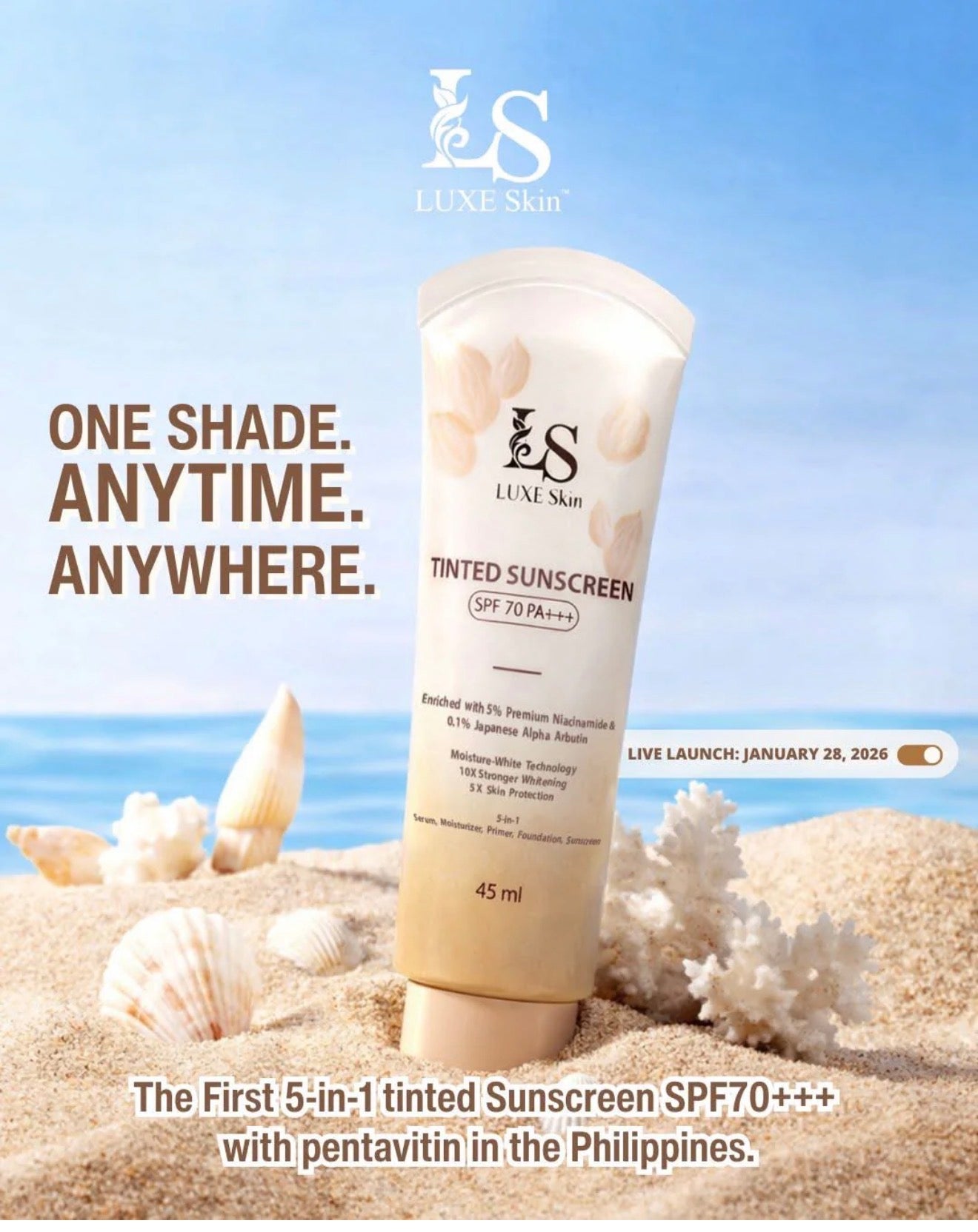 Luxe Skin Tinted Sunscreen SPF 70 PA++++