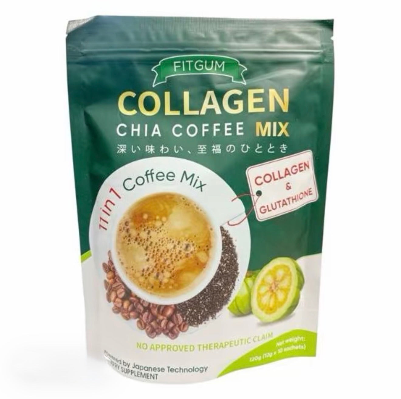 Fitgum Collagen Chia Coffee Mix