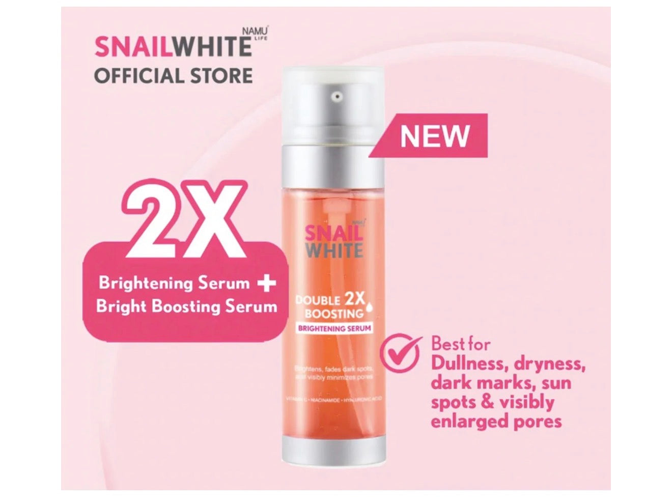 Snail White Double Boosting Brightening Serum