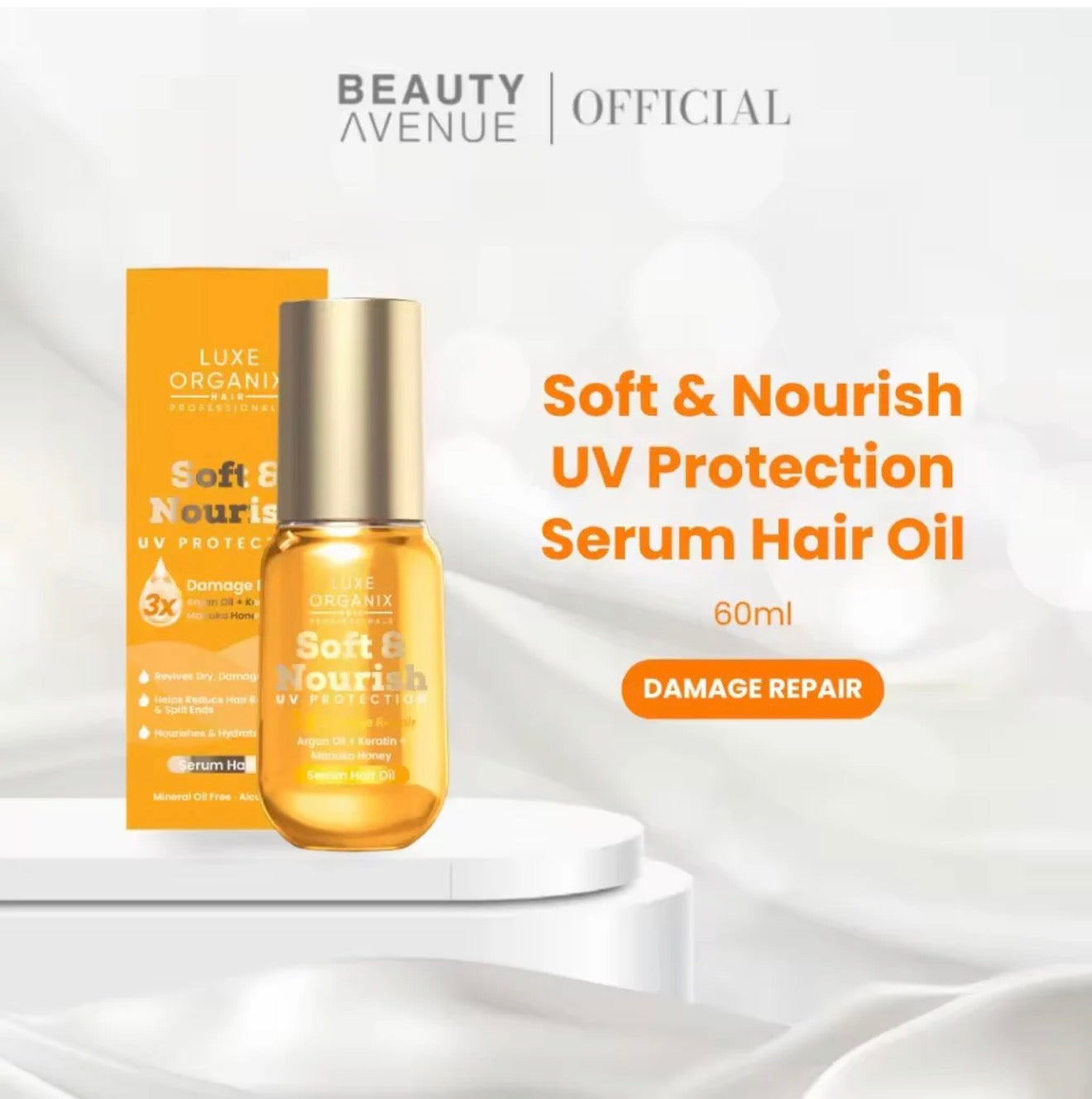 Luxe Organic-Soft Nourish UV Protection Damage Repair Hair Oil Serum