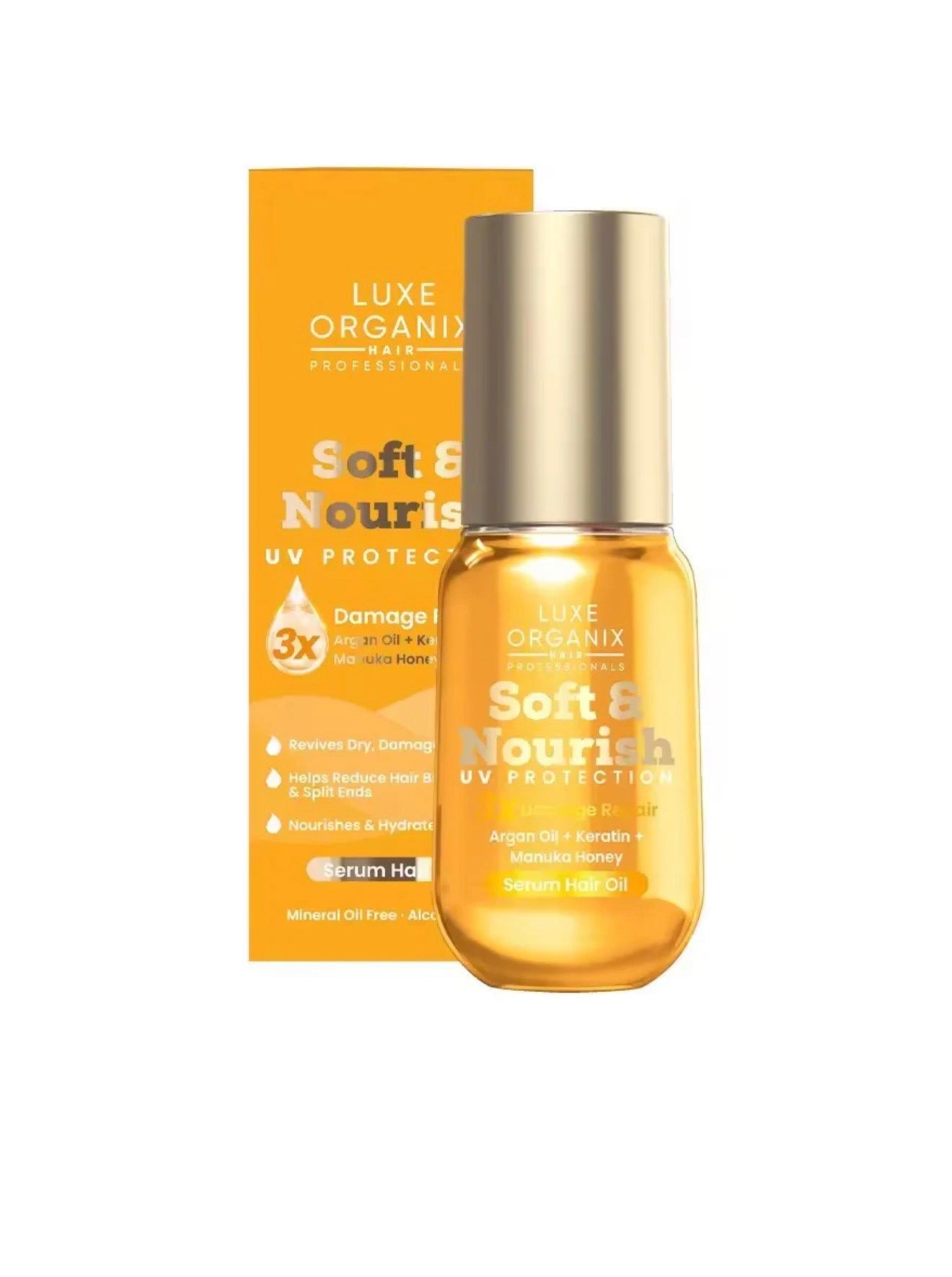 Luxe Organic-Soft Nourish UV Protection Damage Repair Hair Oil Serum