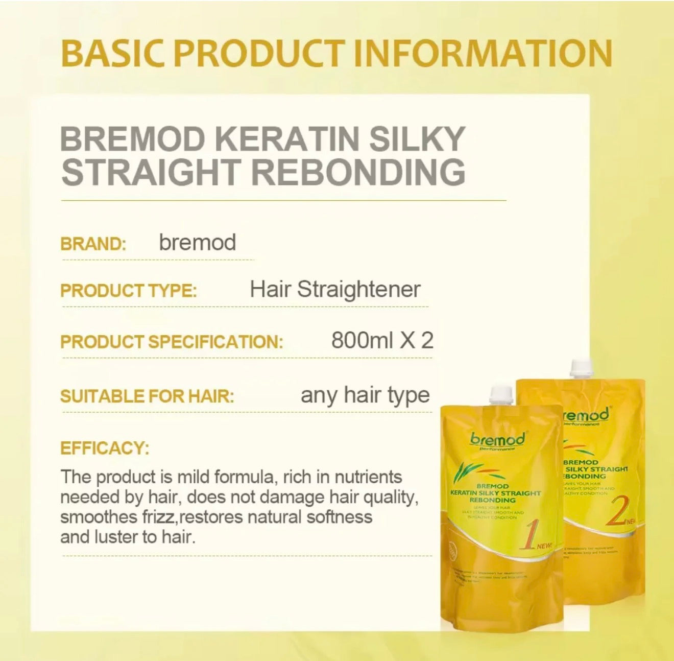 Bremod Keratin Silky White Straight Rebonding